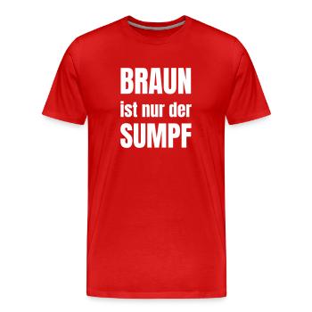 Le brun n’est que le marais - T-shirt bio Premium Homme - rouge - Devant - Damien (186cm)