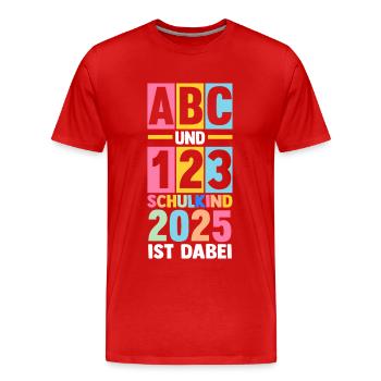 Kita Farewell First Grade School Enrollment 2025 - Men's Premium Organic T-Shirt - red - Front - Damien (186cm)