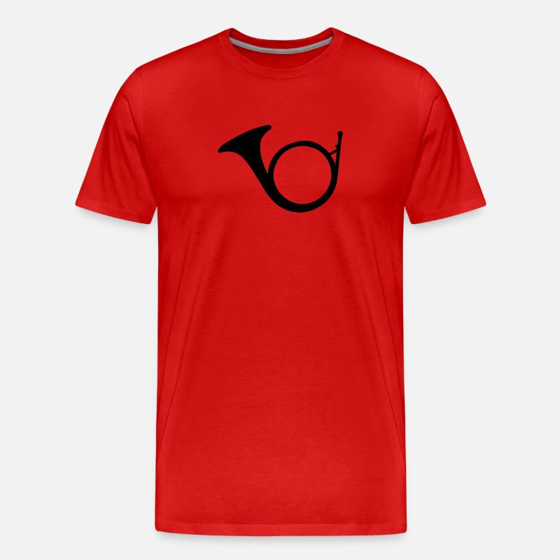 Waldhorn - Männer Premium Bio T-Shirt - Rot
