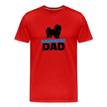 Havanese Dad - T-shirt bio Premium Homme - rouge - Devant - Damien (186cm)
