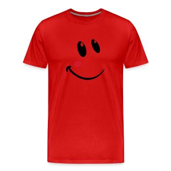 smiley kiss - Männer Premium Bio T-Shirt - Rot - Vorne - Damien (186cm)
