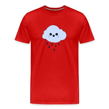 Cloud - Men's Premium Organic T-Shirt - red - Front - Damien (186cm)