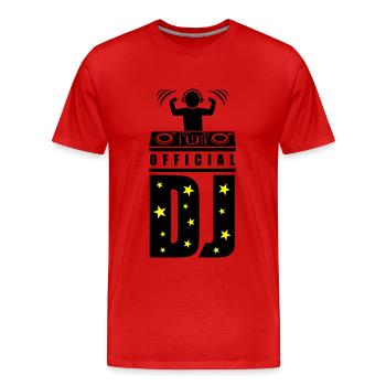 DJ Turntables Disc Jockey Party - Männer Premium Bio T-Shirt - Rot - Vorne - Damien (186cm)