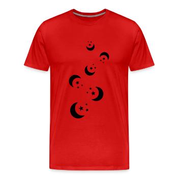 Icône de lune - T-shirt bio Premium Homme - rouge - Devant - Damien (186cm)