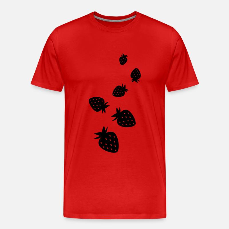 Frucht Erdbeere - Männer Premium Bio T-Shirt - Rot