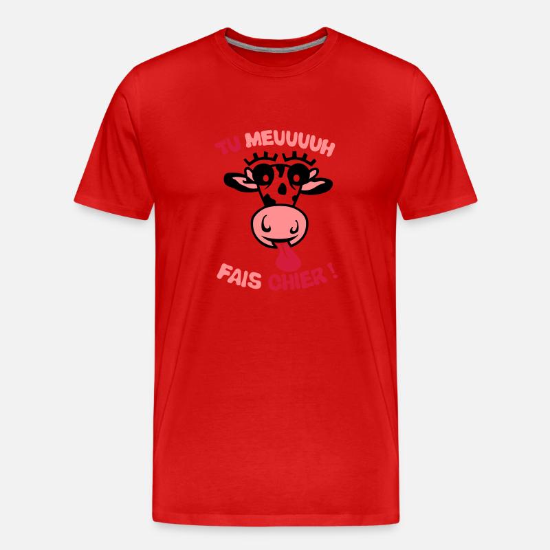 tu meuh fais chier vache expression - T-shirt bio Premium Homme - rouge