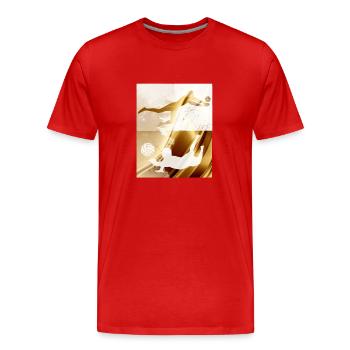 volleyball, volleyballer, Beachball,Graffiti,gold - Männer Premium Bio T-Shirt - Rot - Vorne - Damien (186cm)