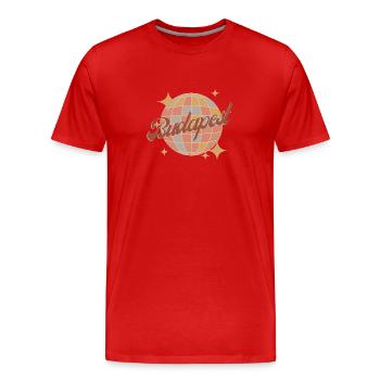 Budapest Retro Vintage Design Diskokugel - Männer Premium Bio T-Shirt - Rot - Vorne - Damien (186cm)