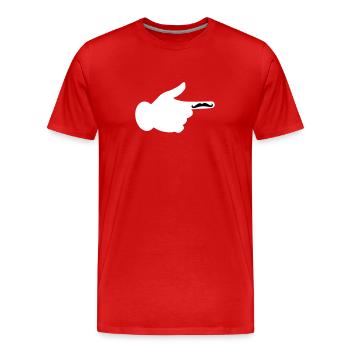 Moustache Finger - Männer Premium Bio T-Shirt - Rot - Vorne - Damien (186cm)