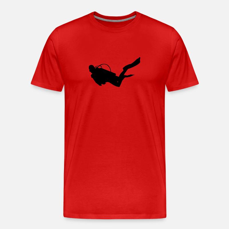 Taucher - Männer Premium Bio T-Shirt - Rot