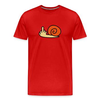 fuck_off_snail - Men's Premium Organic T-Shirt - red - Front - Damien (186cm)