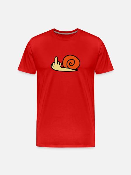 fuck_off_snail - Männer Premium Bio T-Shirt - Rot
