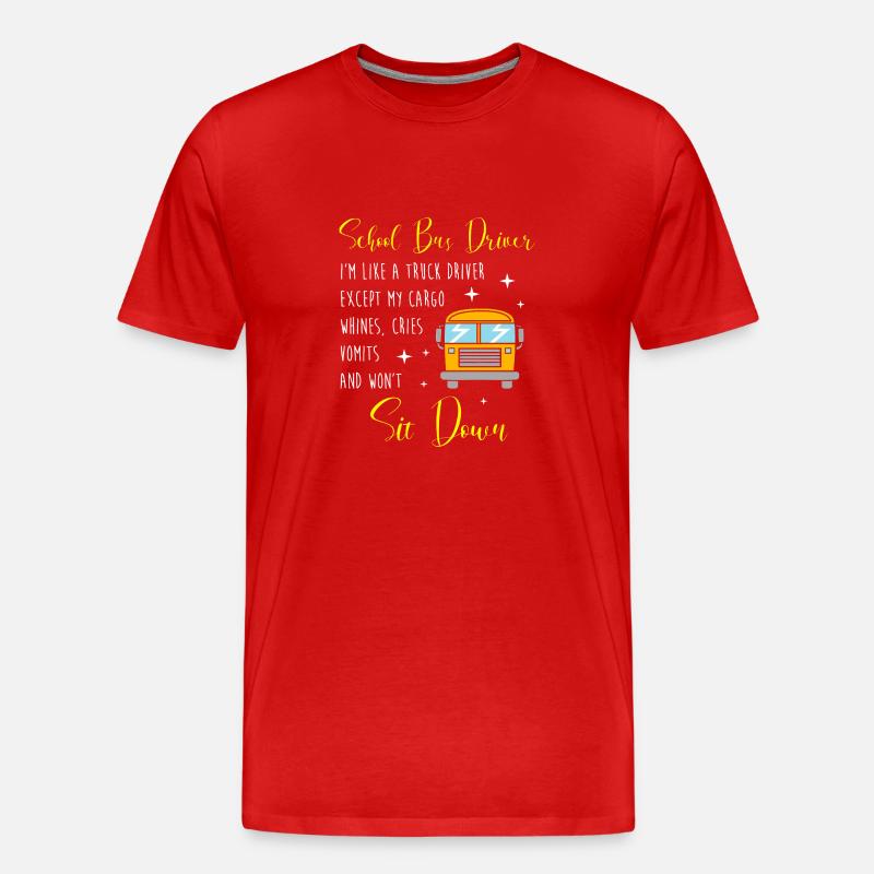 Schulbusfahrer Schulbus - Männer Premium Bio T-Shirt - Rot