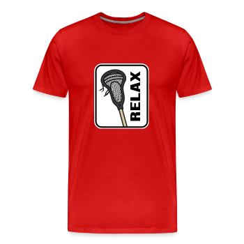 Lacrosse Relax Lacrosse Racket Lacrosse Player - T-shirt bio Premium Homme - rouge - Devant - Damien (186cm)