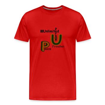 Peace and Freedom - Männer Premium Bio T-Shirt - Rot - Vorne - Damien (186cm)