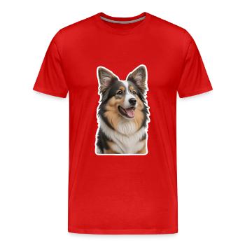 Collie - Männer Premium Bio T-Shirt - Rot - Vorne - Damien (186cm)