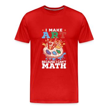 Étudiant en art Art artistique Art au pinceau - T-shirt bio Premium Homme - rouge - Devant - Damien (186cm)