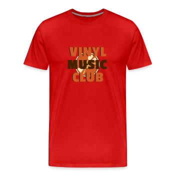 Vinyl Music Club – Retro Vinyl Records - Men's Premium Organic T-Shirt - red - Front - Damien (186cm)