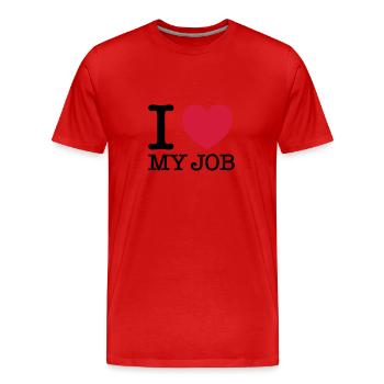 I Love My Job - T-shirt bio Premium Homme - rouge - Devant - Damien (186cm)