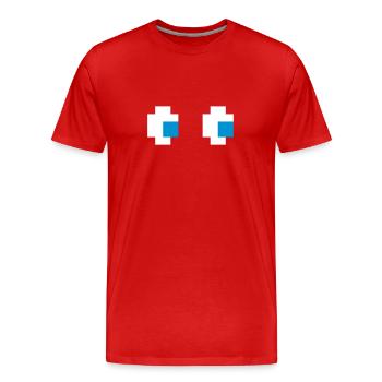 Yeux fantôme fantôme yeux console de jeu informatique comique - T-shirt bio Premium Homme - rouge - Devant - Damien (186cm)