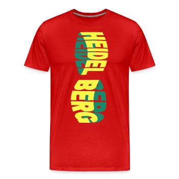 Heidelberg Allemagne Ville Skyline Police Colorée - T-shirt bio Premium Homme - rouge - Devant - Damien (186cm)