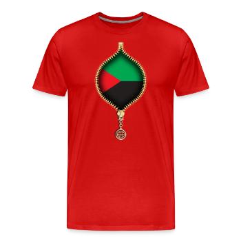 MARTINIQUE | DRAPEAU | SYNTHÉTIQUES URBAINS - T-shirt bio Premium Homme - rouge - Devant - Damien (186cm)