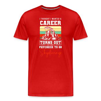Skidiving Adrenaline Flying - Men's Premium Organic T-Shirt - red - Front - Damien (186cm)