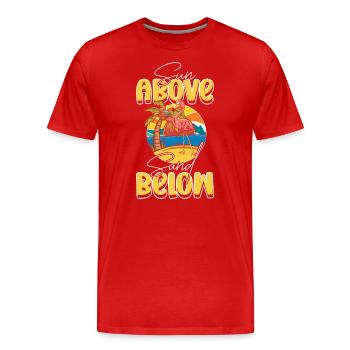 Plongée Summer Palm Surfing - T-shirt bio Premium Homme - rouge - Devant - Damien (186cm)