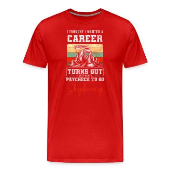 Parachute Adrénaline Parapente - T-shirt bio Premium Homme - rouge - Devant - Damien (186cm)
