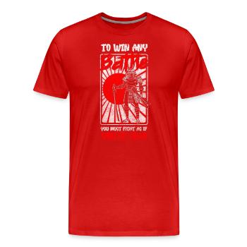 Fighter Martial Arts Asian Sword Fighting - Men's Premium Organic T-Shirt - red - Front - Damien (186cm)