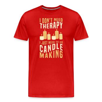 bougie date sortie mèche - T-shirt bio Premium Homme - rouge - Devant - Damien (186cm)