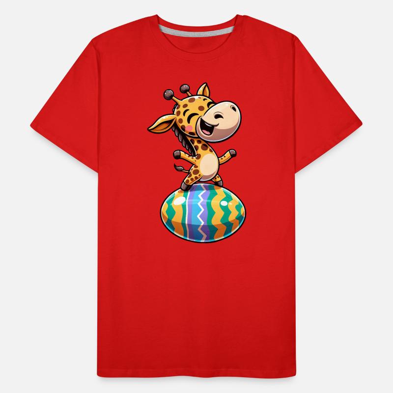 Easter Giraffe Dances, Dancer Egg Men's Premium Organic T-Shirt