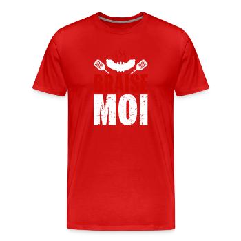 Braise moi beauf barbecue humour grill saucisse - T-shirt bio Premium Homme - rouge - Devant - Damien (186cm)