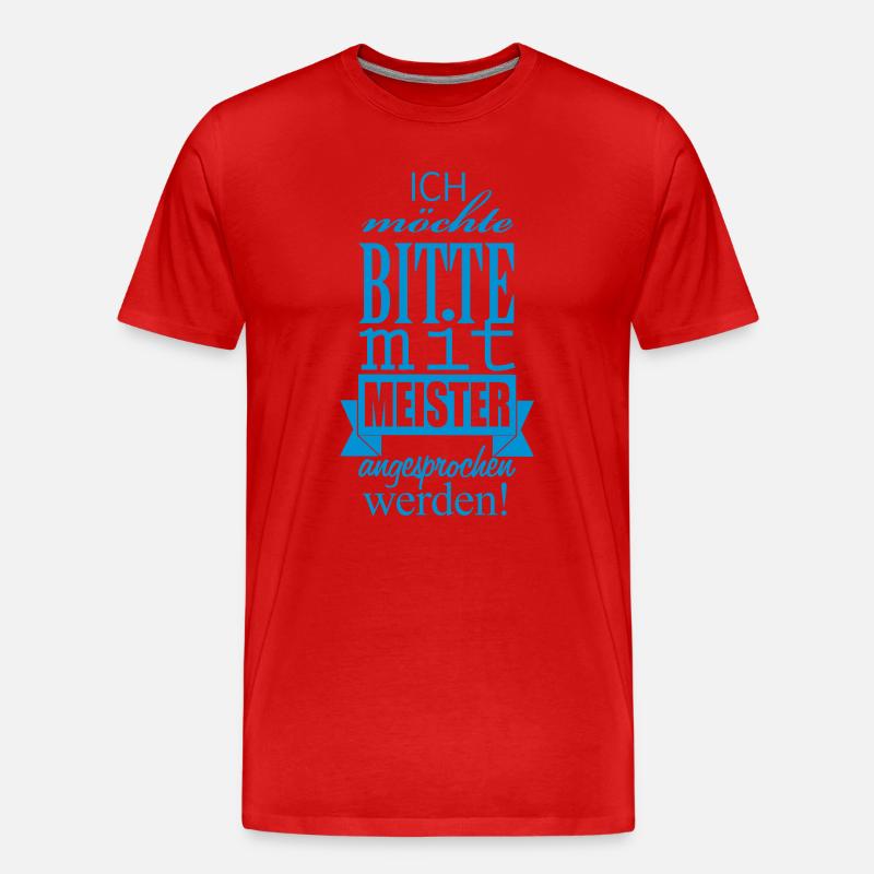 mit Meister angesprochen - Männer Premium Bio T-Shirt - Rot