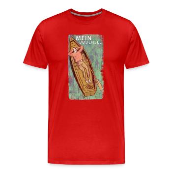 Bodensee - Männer Premium Bio T-Shirt - Rot - Vorne - Damien (186cm)