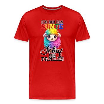 Bunte Schaf der Familie - Regenbogen LGBTQ - Männer Premium Bio T-Shirt - Rot - Vorne - Damien (186cm)