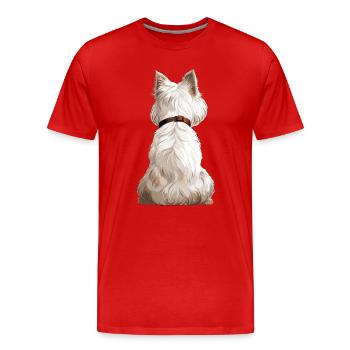 Terrier blanc des Highlands de l’Ouest - T-shirt bio Premium Homme - rouge - Devant - Damien (186cm)