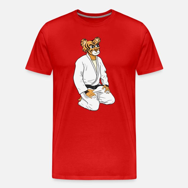 Sei ein Tiger - Männer Premium Bio T-Shirt - Rot