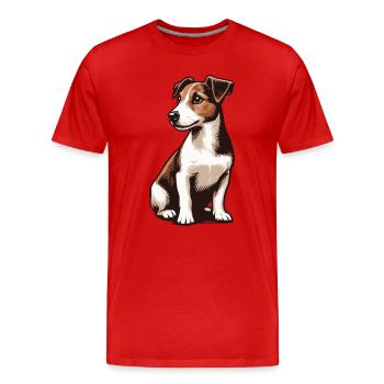 Jack Russell Terrier - Men's Premium Organic T-Shirt - red - Front - Damien (186cm)