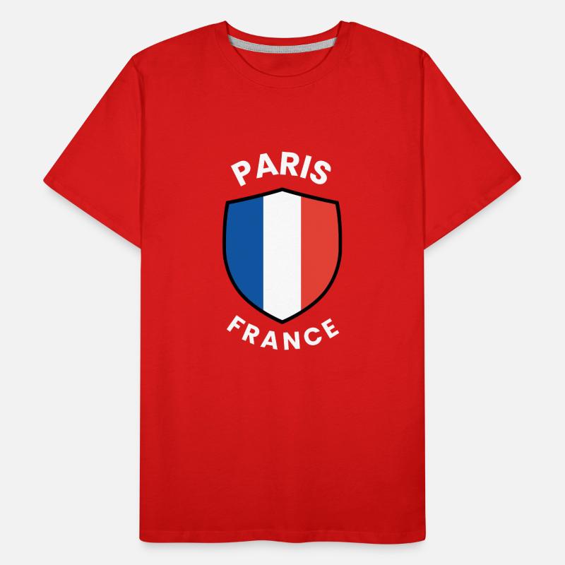 Paris Flag Shield Emblem Men's Premium Organic T-Shirt