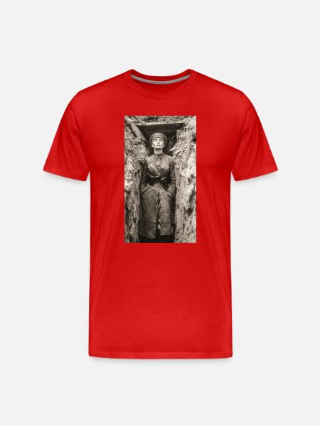 Sepia Militärporträt - Männer Premium Bio T-Shirt - Rot