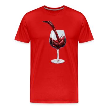 Red Wine Stream in Glass - Men's Premium Organic T-Shirt - red - Front - Damien (186cm)