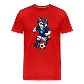 Attaquant des Blue Wolf en maillot - T-shirt bio Premium Homme - rouge - Devant - Damien (186cm)