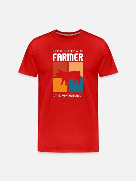Farmer - Men's Premium Organic T-Shirt - red