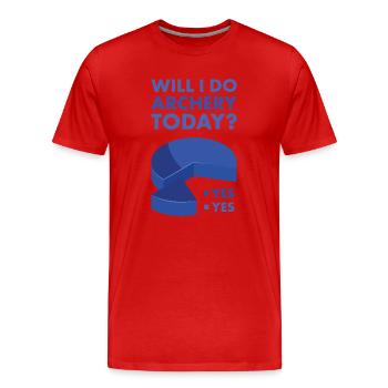 Sport Will I Go Archery Today Archery - Men's Premium Organic T-Shirt - red - Front - Damien (186cm)