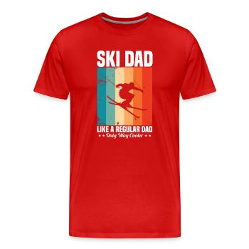 Ski Dad Skifahren Skisport Papa Vater Spruch - Männer Premium Bio T-Shirt - Rot - Vorne - Damien (186cm)