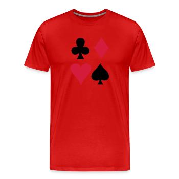 Card game - Playing Card - Men's Premium Organic T-Shirt - red - Front - Damien (186cm)