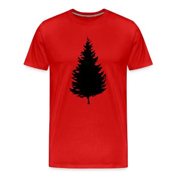 if shade outlined, nature, silhouette, forest, - Men's Premium Organic T-Shirt - red - Front - Damien (186cm)