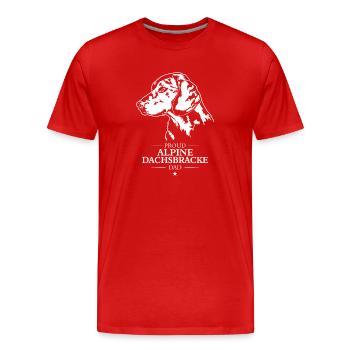 Fier blaireau alpin chien chien papa chien Wilsigns - T-shirt bio Premium Homme - rouge - Devant - Damien (186cm)