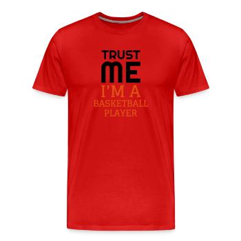 Basketball - Basket ball - Basket-ball - Baskette - Männer Premium Bio T-Shirt - Rot - Vorne - Damien (186cm)